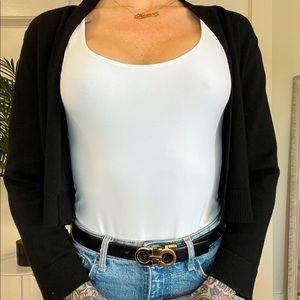 Cropped Open Front Sweater by Calvin Klein